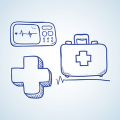 Obraz premium Medical care design. sketch icon. Flat illustration
