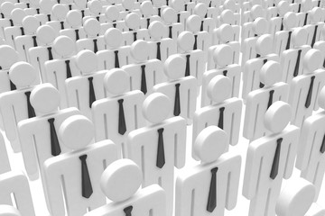 group of people figures on white background. 3d rendering.