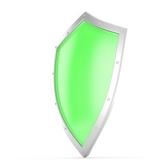 shield icon on white. 3d rendering.