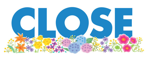 CLOSE 閉店　看板　文字