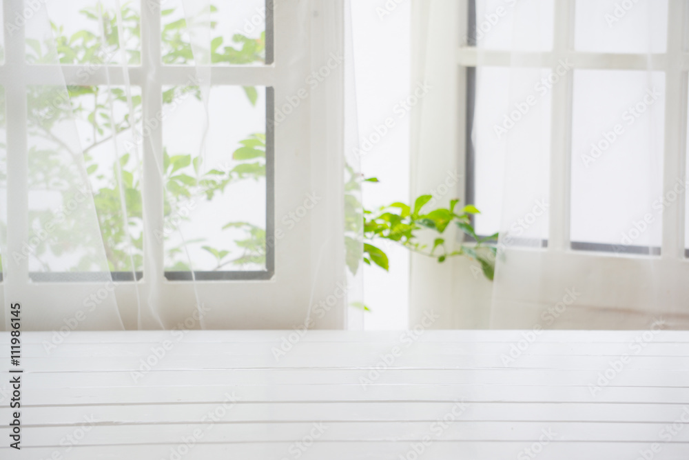 Poster wooden over summer window background