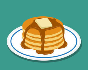 Pan cake in flat style, isolated vector