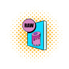 RAW file icon in comics style