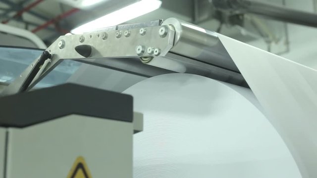 Industrial inkjet printing machine with audio dolly shot.