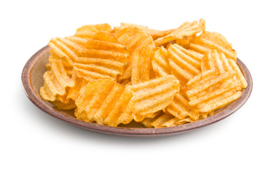 Crinkle cut potato chips.