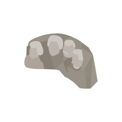 Mount Rushmore icon, isometric 3d style