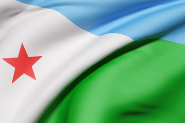 Djibouti flag waving