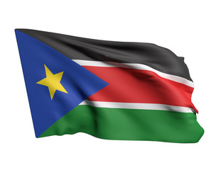 South Sudan flag waving