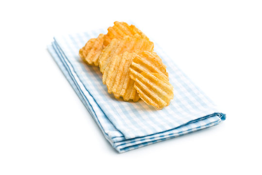 Crinkle cut potato chips.
