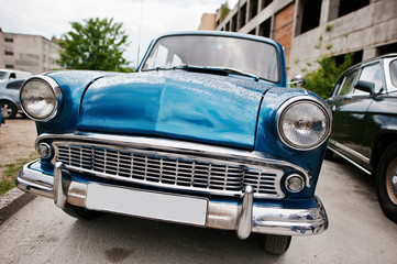 Fototapeta na wymiar Blue retro classic car