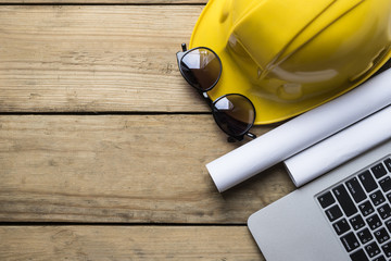 Fototapeta premium engineer desk background ,project ideas concept