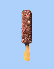 I Letter, Chocolate Ice Cream Font Concept. 3d Rendering isolated
