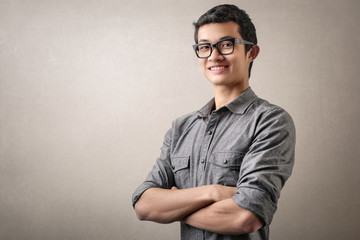 Self-confident young man