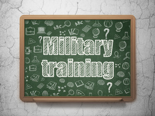 Education concept: Military Training on School board background