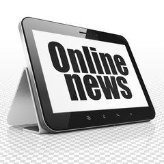 News concept: Tablet Computer with Online News on display