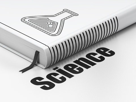 Science concept: book Flask, Science on white background