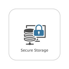 Secure Storage Icon. Flat Design.