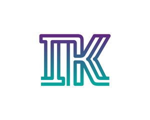 IK lines letter logo