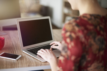 Busy woman working on the laptop