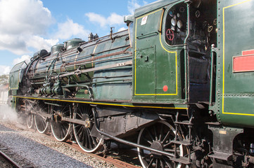 Obraz premium Locomotive à vapeur, monument historique, Baie de Somme, Picardie, France