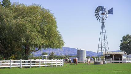 San Francisco, California, USA - SEPTEMBER 13, 2013: Windmill on a farm on September 12, 2013 year.