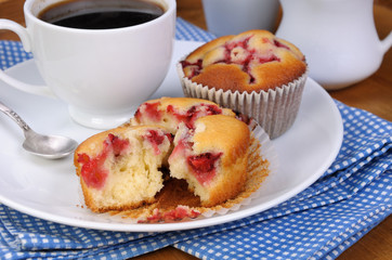 muffin with strawberries