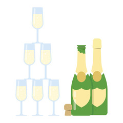 Champagne pyramid tower