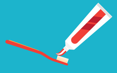 extrude toothpaste from tube on toothbrush