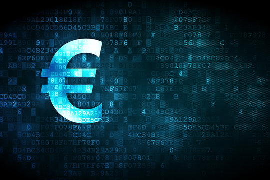 Money Concept: Euro On Digital Background