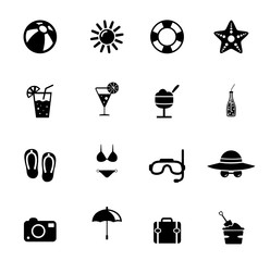 Fototapeta premium Icons Sommer und Strand