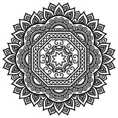 Vector henna tatoo mandala. Mehndi style.

