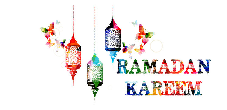 Ramadan Kareem colorful inscription