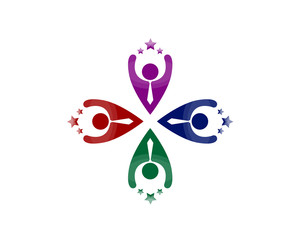 Abstract People Group Vector Logo