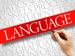 LANGUAGE word cloud, education business concept