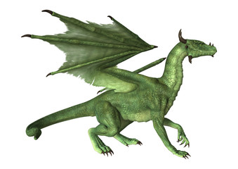 3D Rendering Fantasy Dragon on White