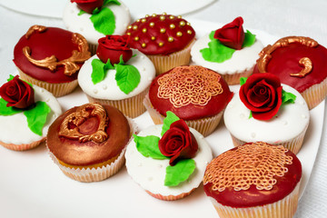 red cupcake on a plate