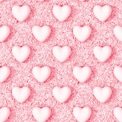 Obraz premium seamless pink background made of hearts and tiny cubes objects