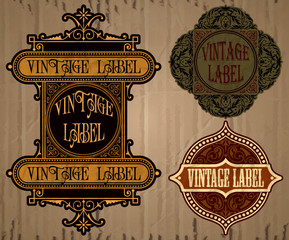 Vector vintage items: label art nouveau