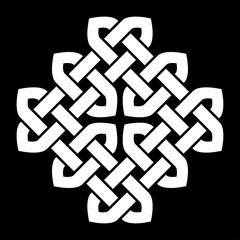 Celtic or Oriental (Chinese, Korean or Japanese) style knot vector illustration. Knot icon. Knot shape.