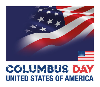 Columbus Day - Usa Flag Background 