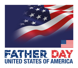Father Day - Usa Flag Background 