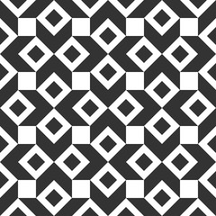 Monochrome geometric seamless pattern. Black and white background. Vector illustration