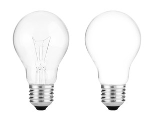 Light bulb on white background