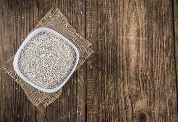 Amaranth (puffed; selective focus; close-up shot)