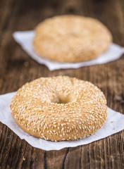 Sesame Bagels (selective focus)