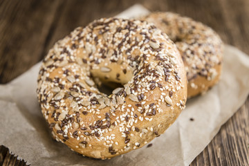 Wholemeal Bagels (selective focus)