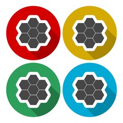 Obraz premium Honeycomb sign icons set with long shadow
