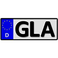 Nummernschild - Autokennzeichen für Gladbeck