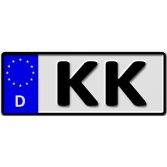 Nummernschild - Autokennzeichen für Kempen-Krefeld