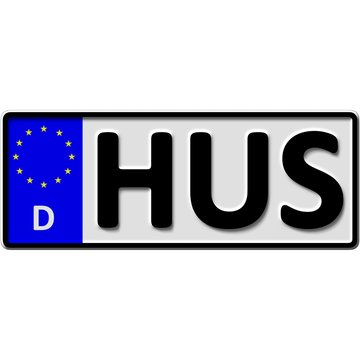 Nummernschild - Autokennzeichen f&uuml;r Husum